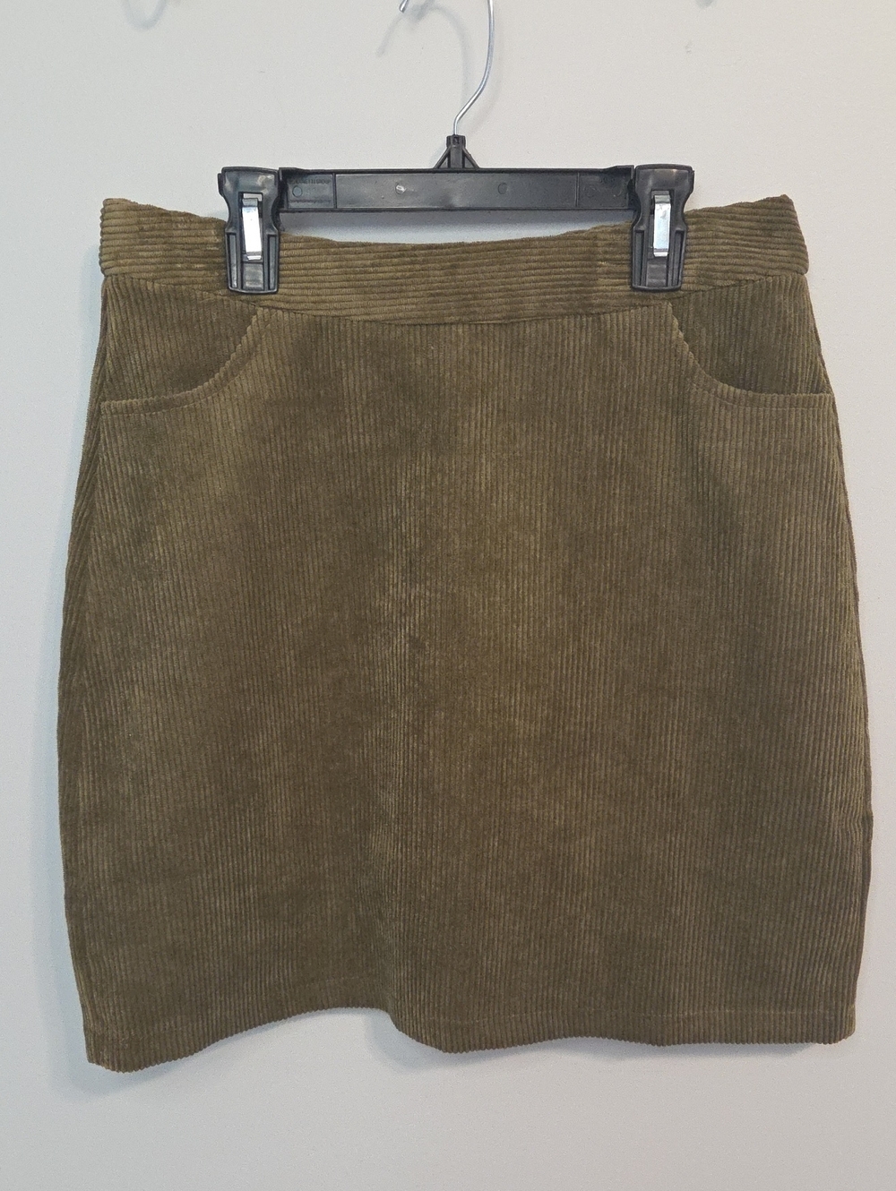 Molly Bracken Olive Green Corduroy Mini Skirt